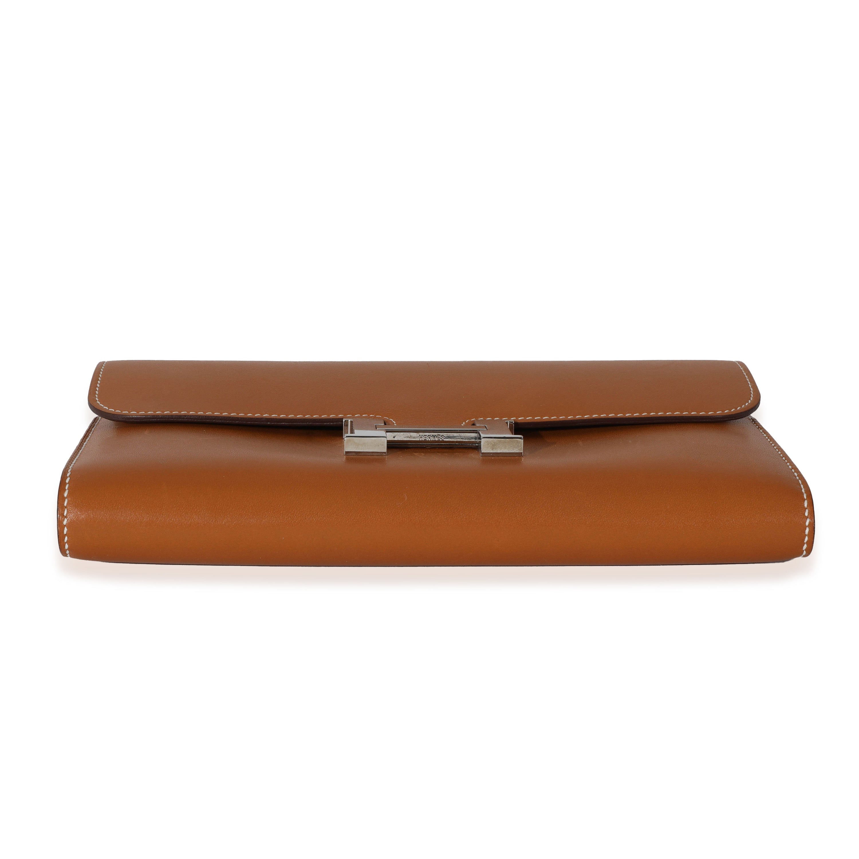 Hermès Fauve Barenia Constance Long Wallet PHW