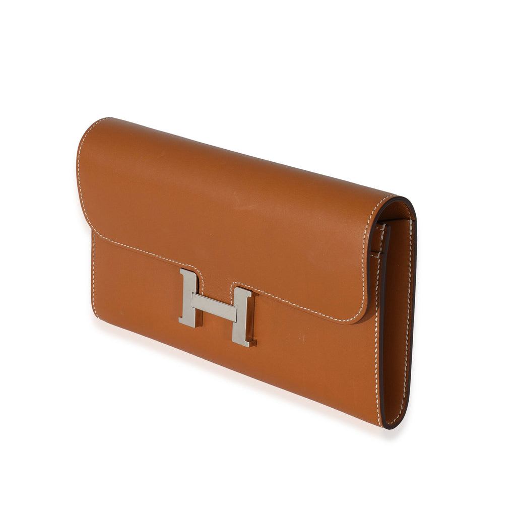 Hermès Fauve Barenia Constance Long Wallet PHW