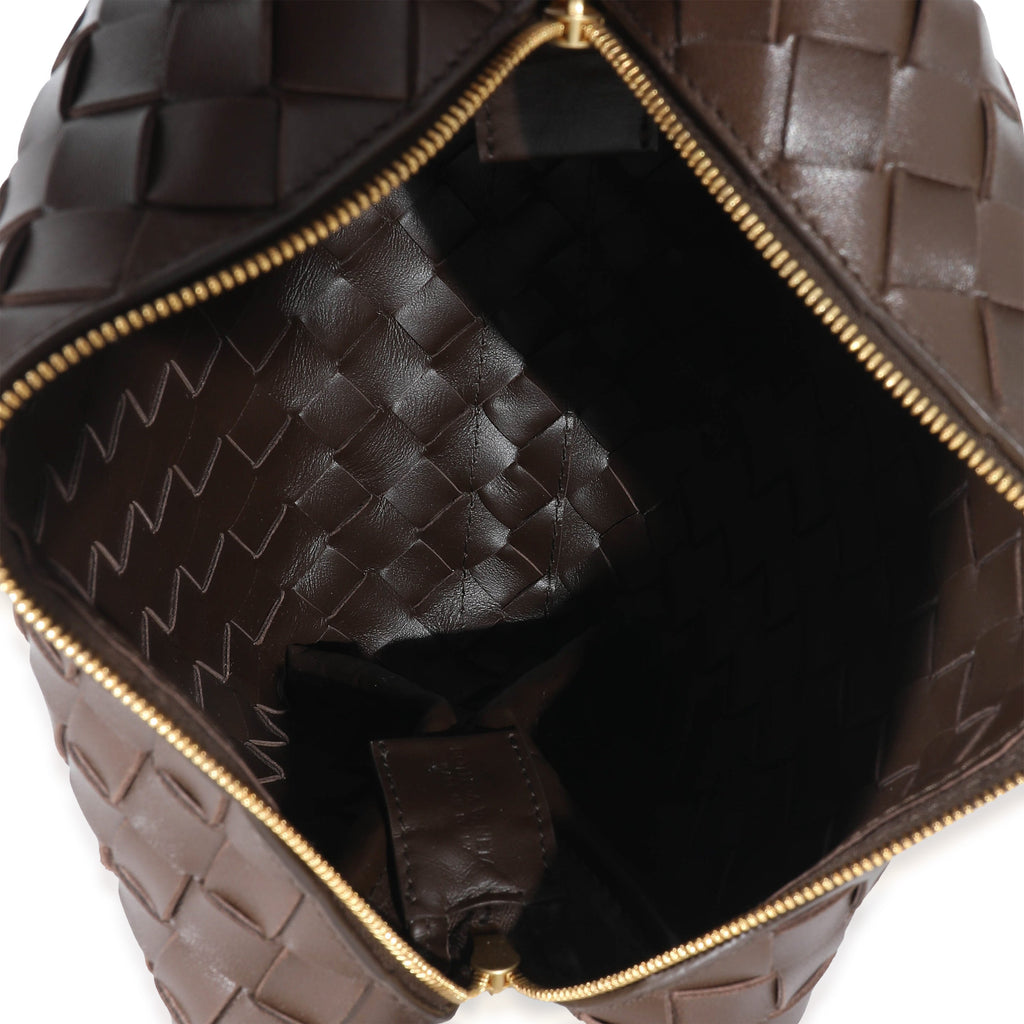 Bottega Veneta Brown Intrecciato Lambskin Small Loop Camera Bag