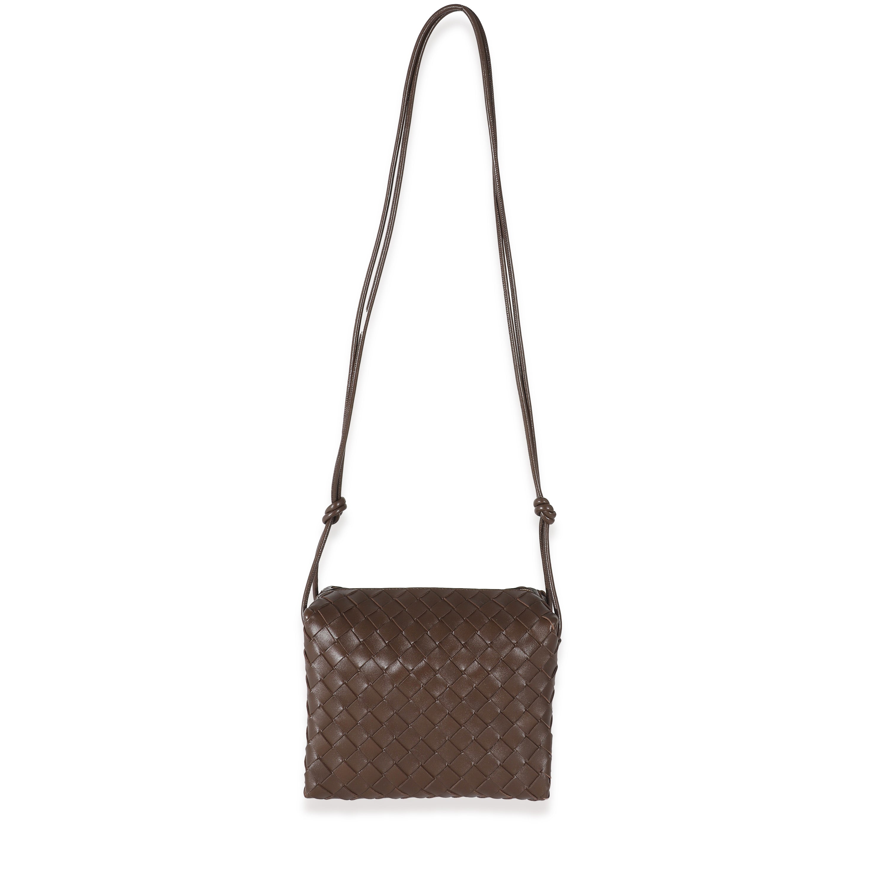 Bottega Veneta Brown Intrecciato Lambskin Small Loop Camera Bag