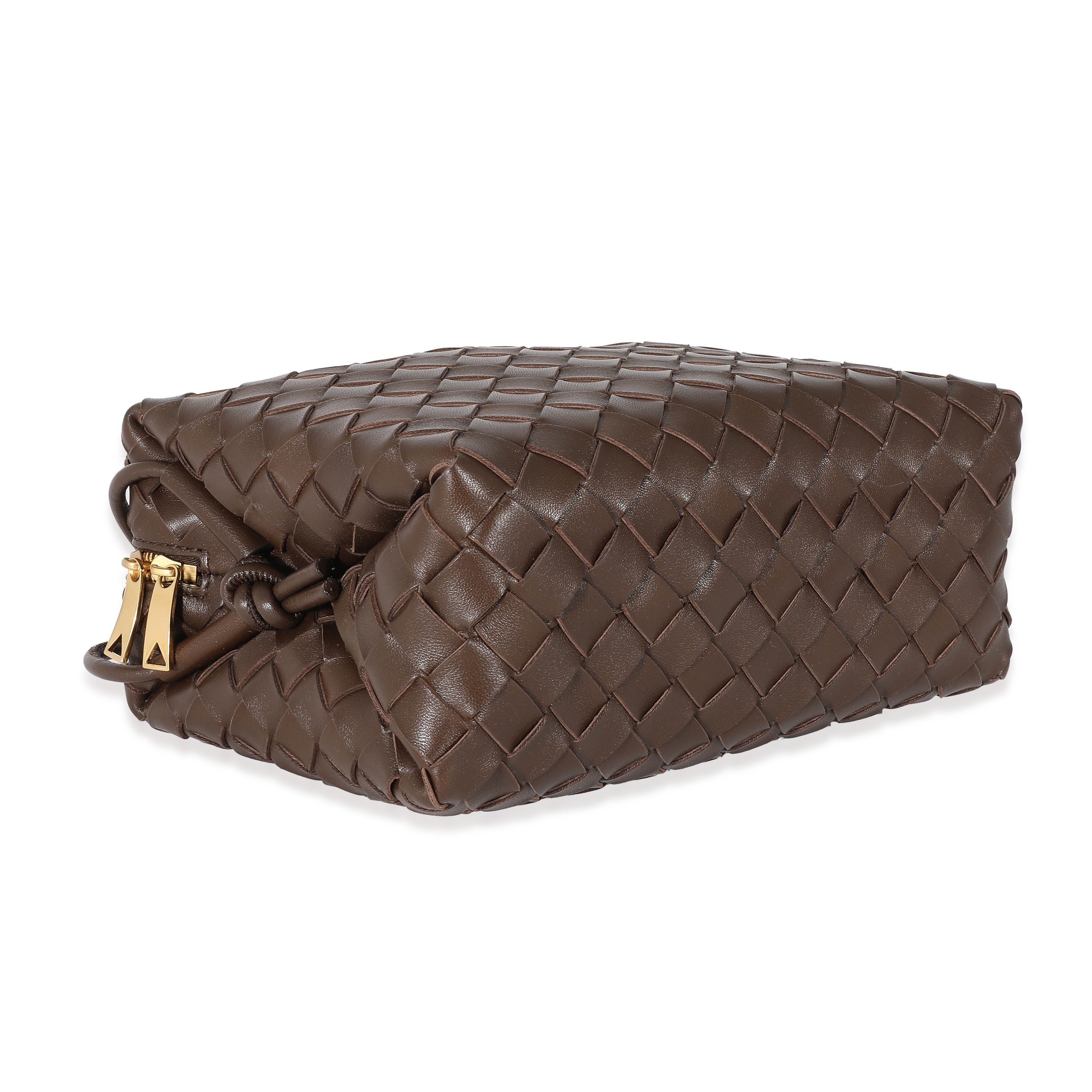 Bottega Veneta Brown Intrecciato Lambskin Small Loop Camera Bag