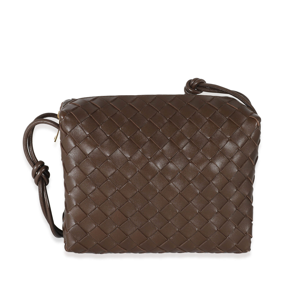 Bottega Veneta Brown Intrecciato Lambskin Small Loop Camera Bag