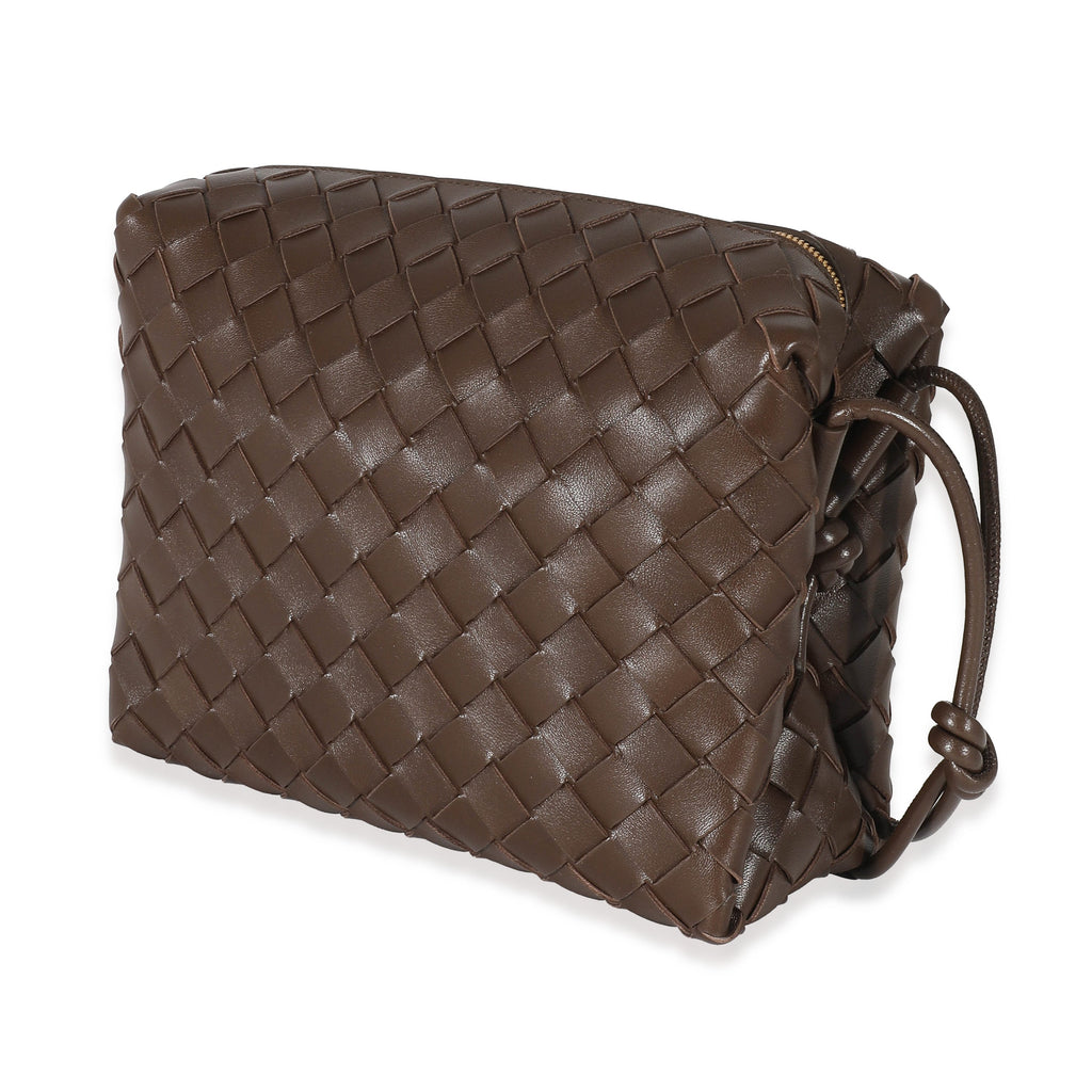 Bottega Veneta Brown Intrecciato Lambskin Small Loop Camera Bag