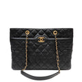 Chanel Black Caviar Quilted Tote w/ Gold CC Hardware