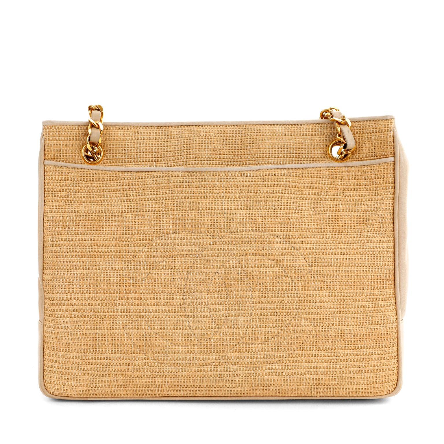 Chanel Vintage Raffia CC Tote