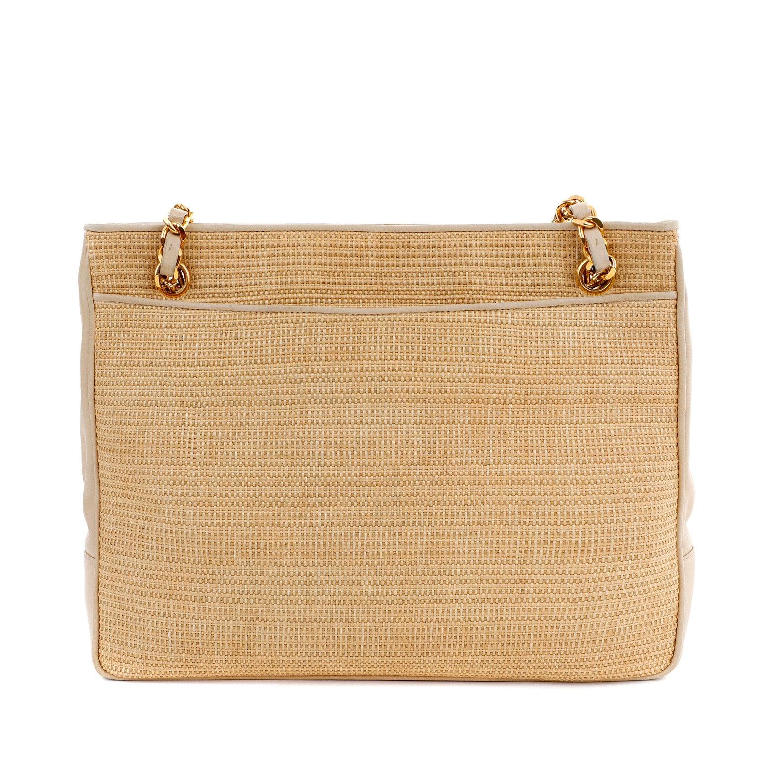 Chanel Vintage Raffia CC Tote