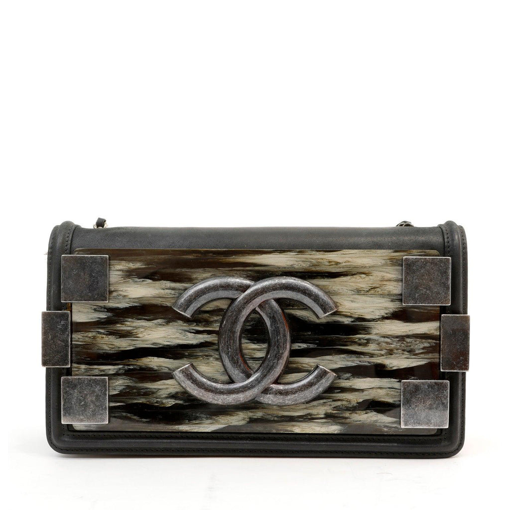 Chanel Black Resin & Ruthenium Medium Brick Bag
