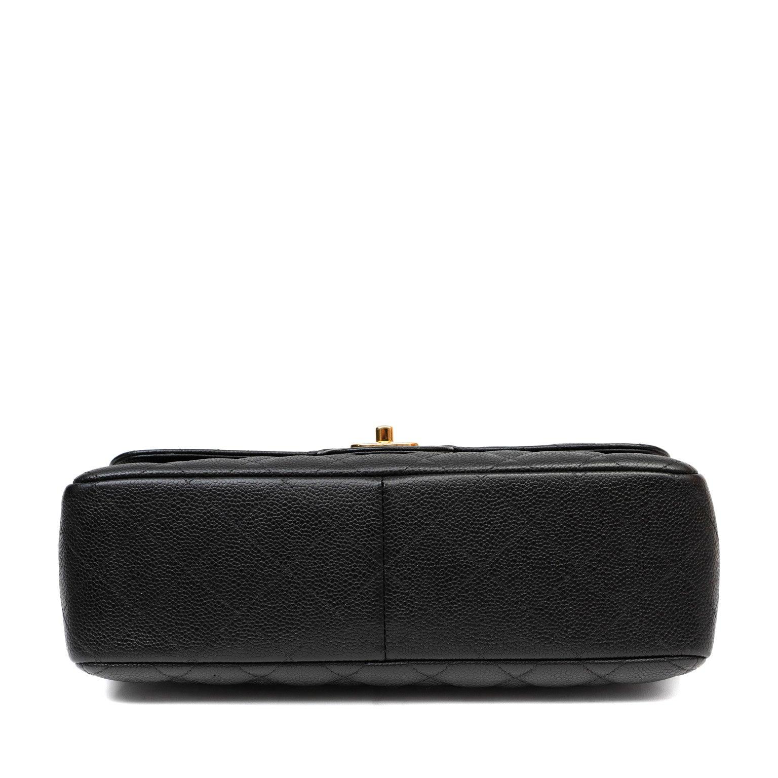 Chanel Black Caviar Jumbo Classic with Gold Hardware