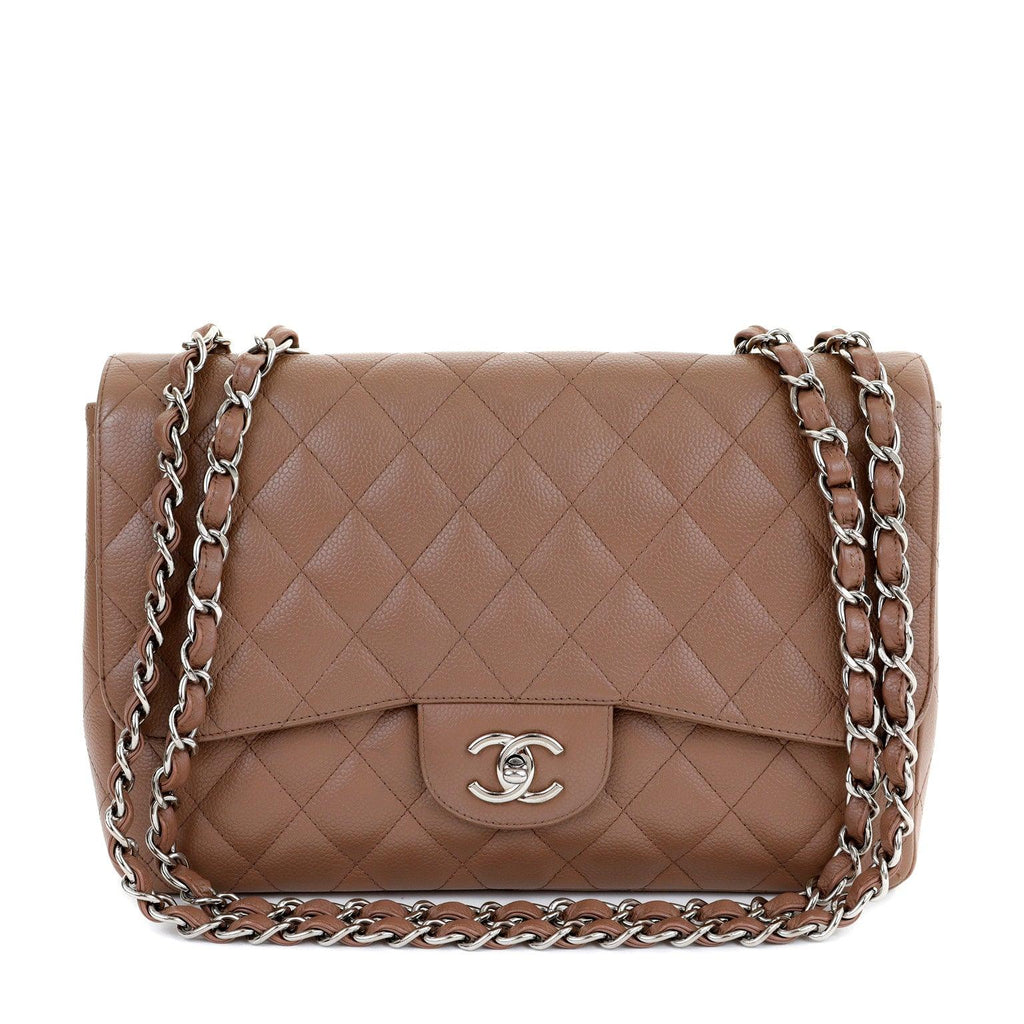 Chanel Caramel Caviar Jumbo Classic w/ Silver Hardware