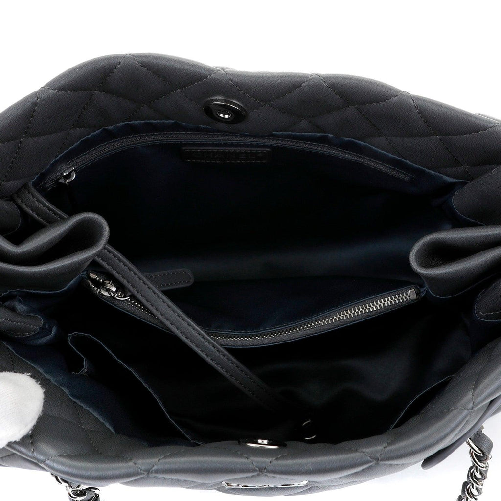 Chanel Graphite Lambskin Small Tote w/ Silver Hardware