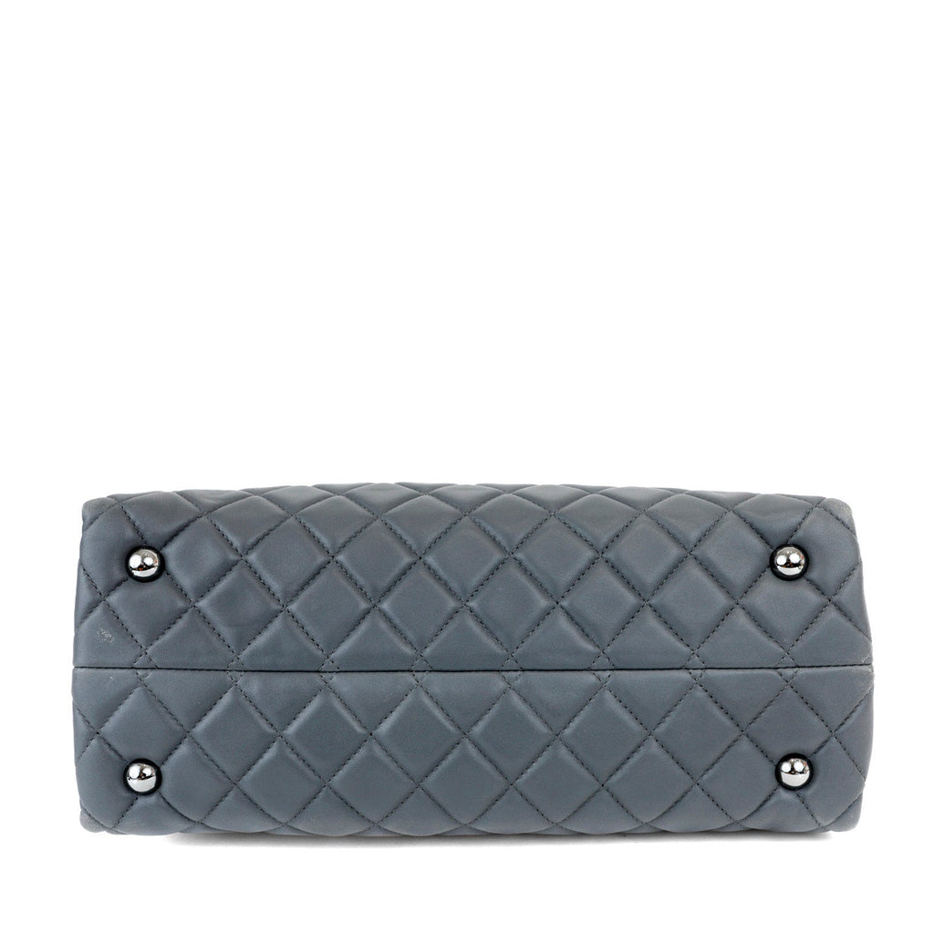 Chanel Graphite Lambskin Small Tote w/ Silver Hardware