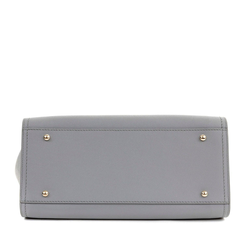 Chanel Grey Caviar Deauville Studded Tote with Silver Hardware