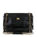 Chanel Dark Green Crocodile Tote Briefcase w/ Gold Hardware