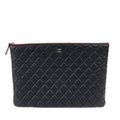 Chanel Large Black Caviar Classic O-Case with Silver Hardware