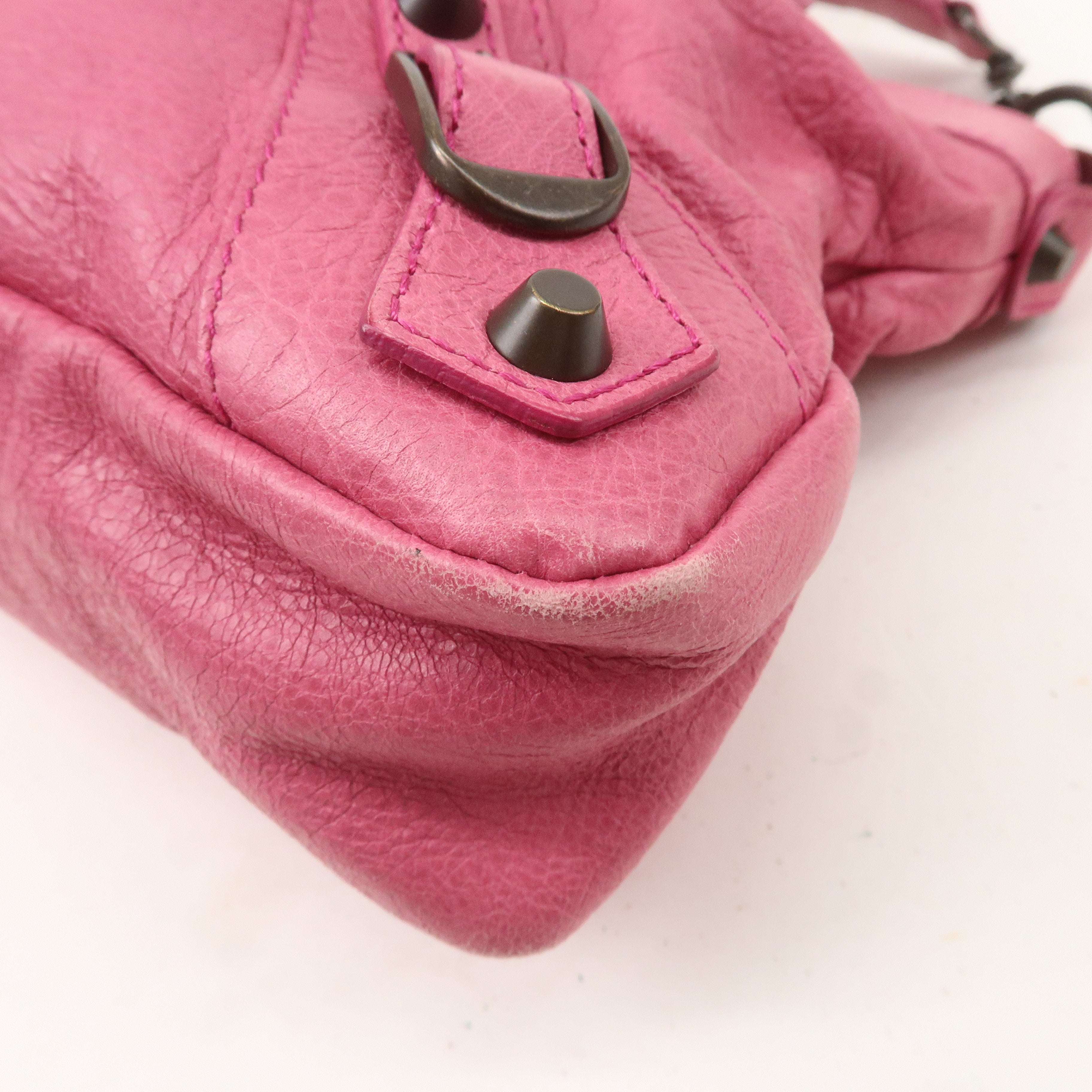 BALENCIAGA The First Leather 2Way Bag Hand Bag Pink 103208