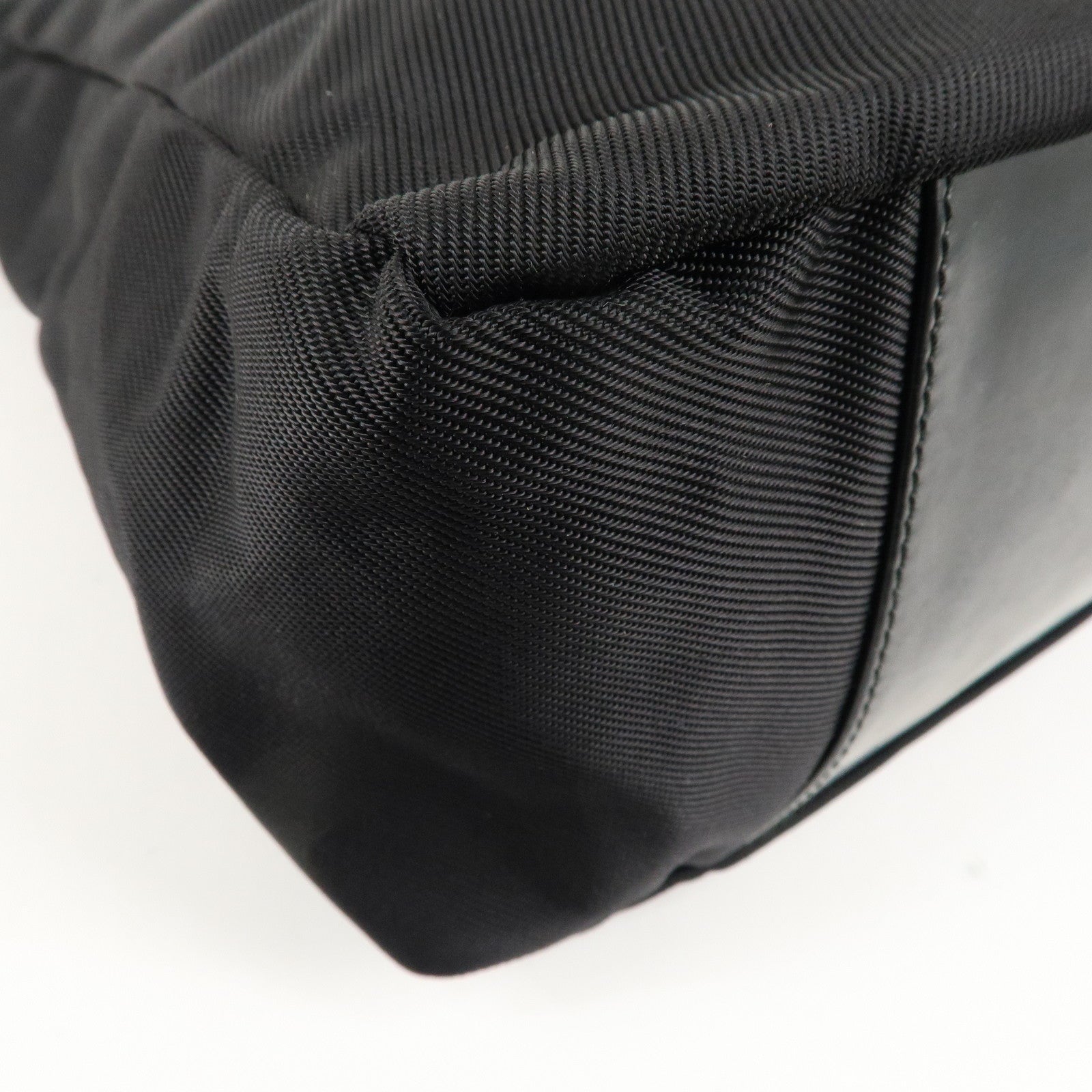 GUCCI Bamboo Nylon Leather 2WAY Bag Black 000・2404・0509