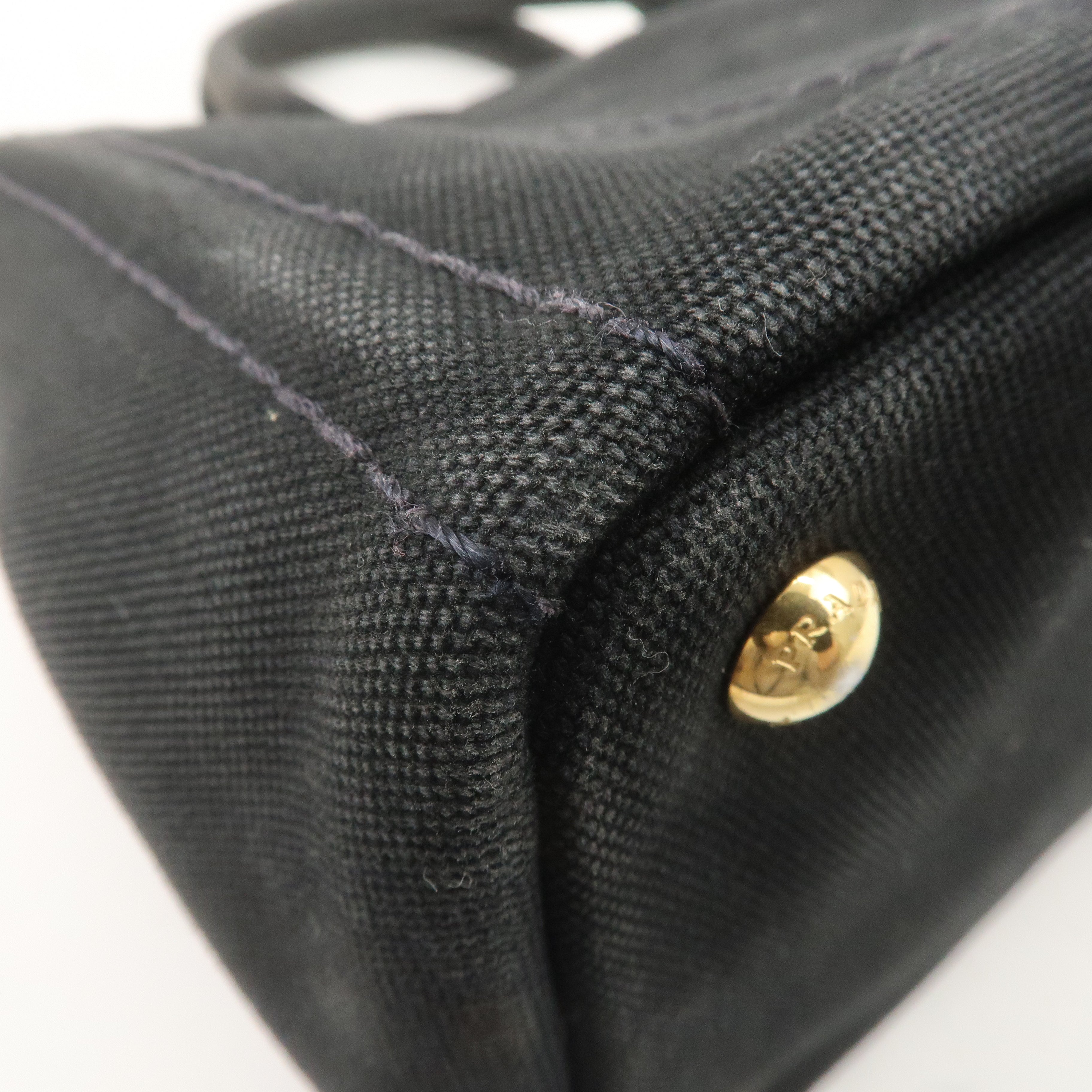 PRADA Canapa Mini Canvas 2Way Bag Black 1BG439