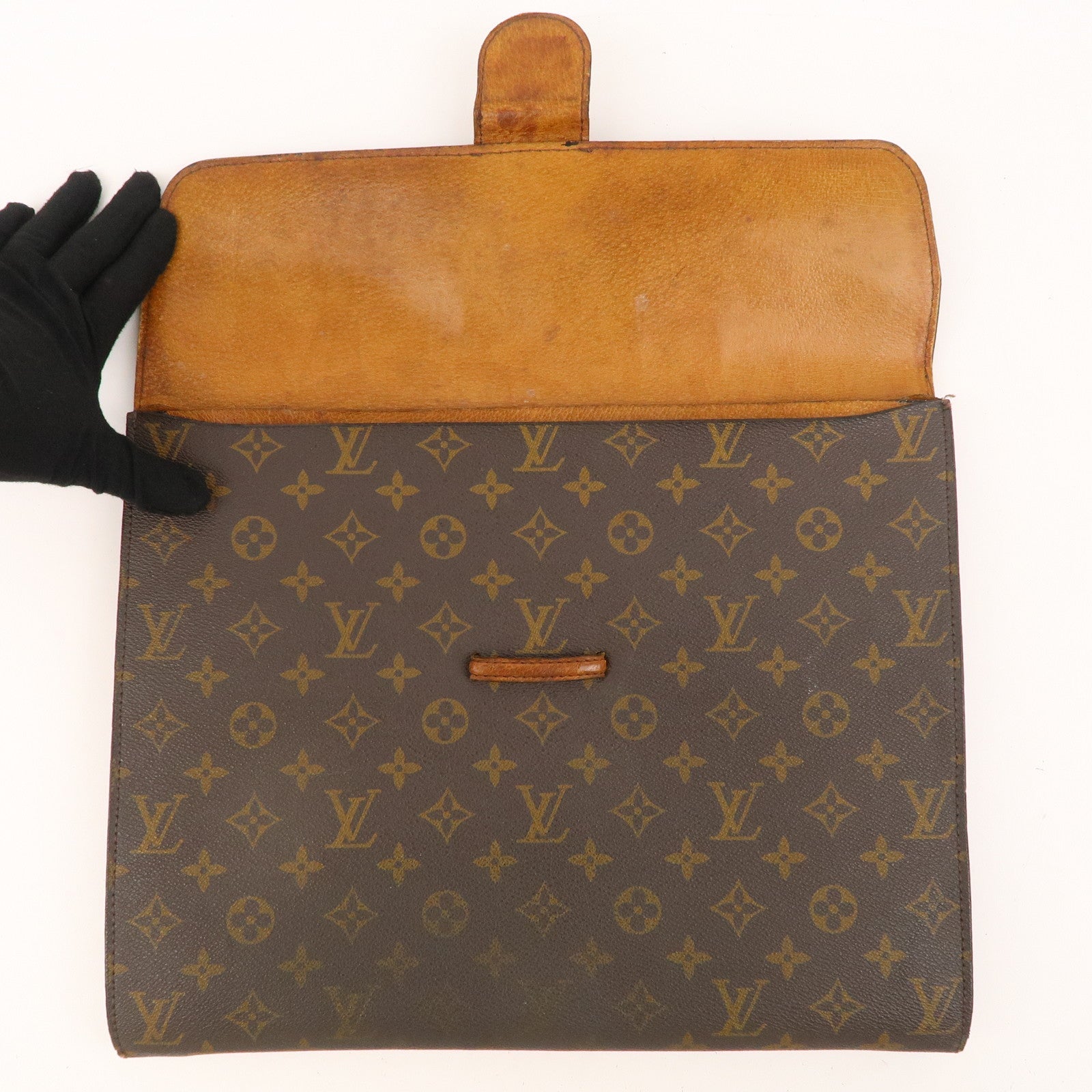 Louis Vuitton Monogram Posh Ministre Clutch Bag Brown M53445