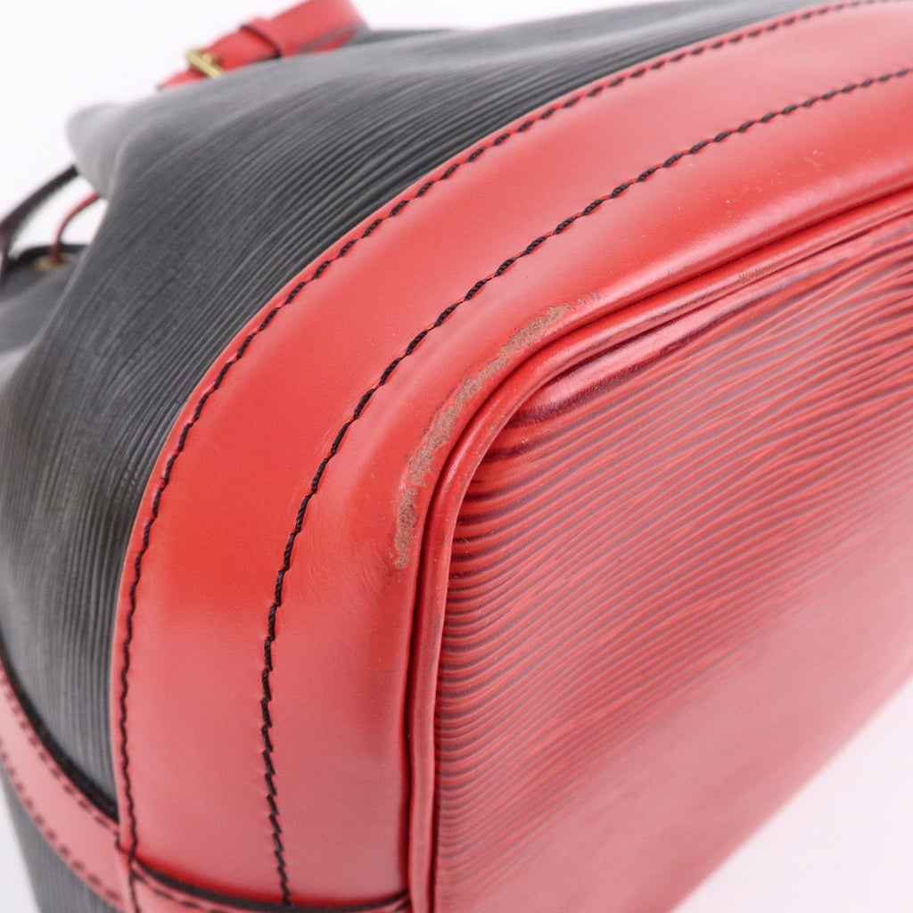 Louis Vuitton Epi Noe Shoulder Bag Noir Castilian Red M44017