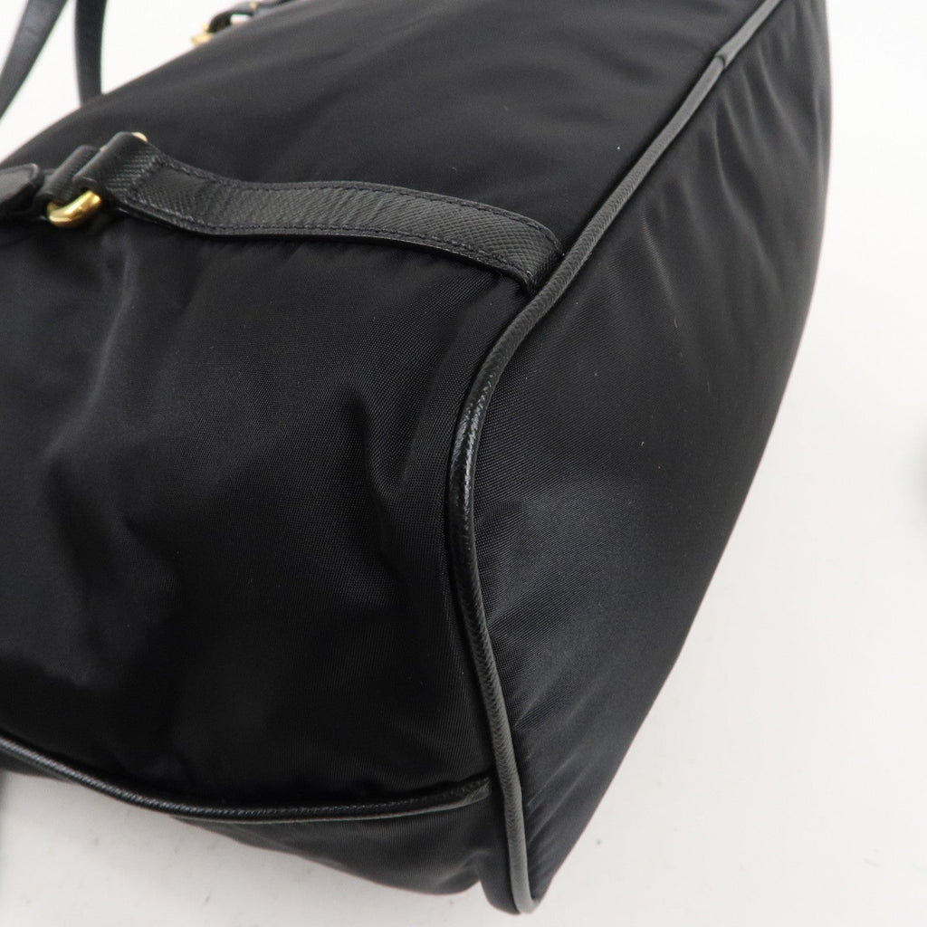 PRADA Logo Nylon Leather 2WAY Bag Shoulder Bag Black