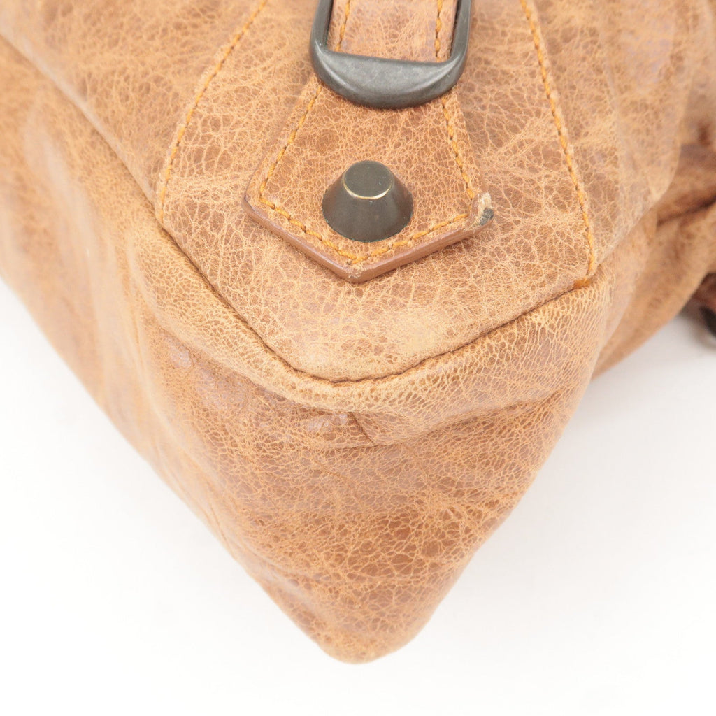 BALENCIAGA The First Leather 2Way Bag Hand Bag Brown 103208