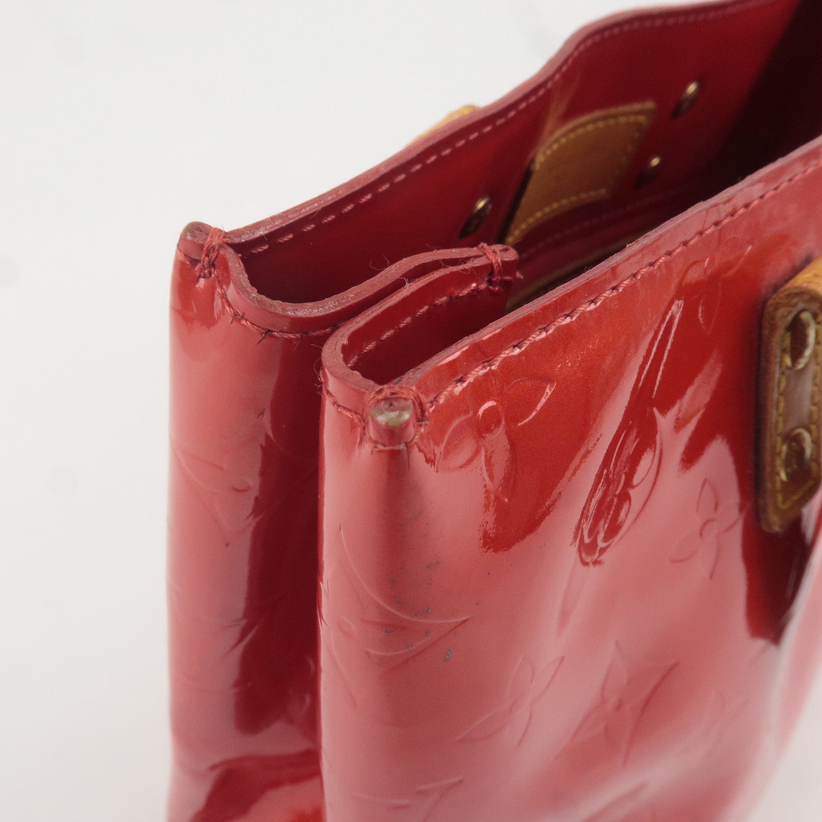 Louis Vuitton Monogram Vernis Lead PM Hand Bag Rouge M91088