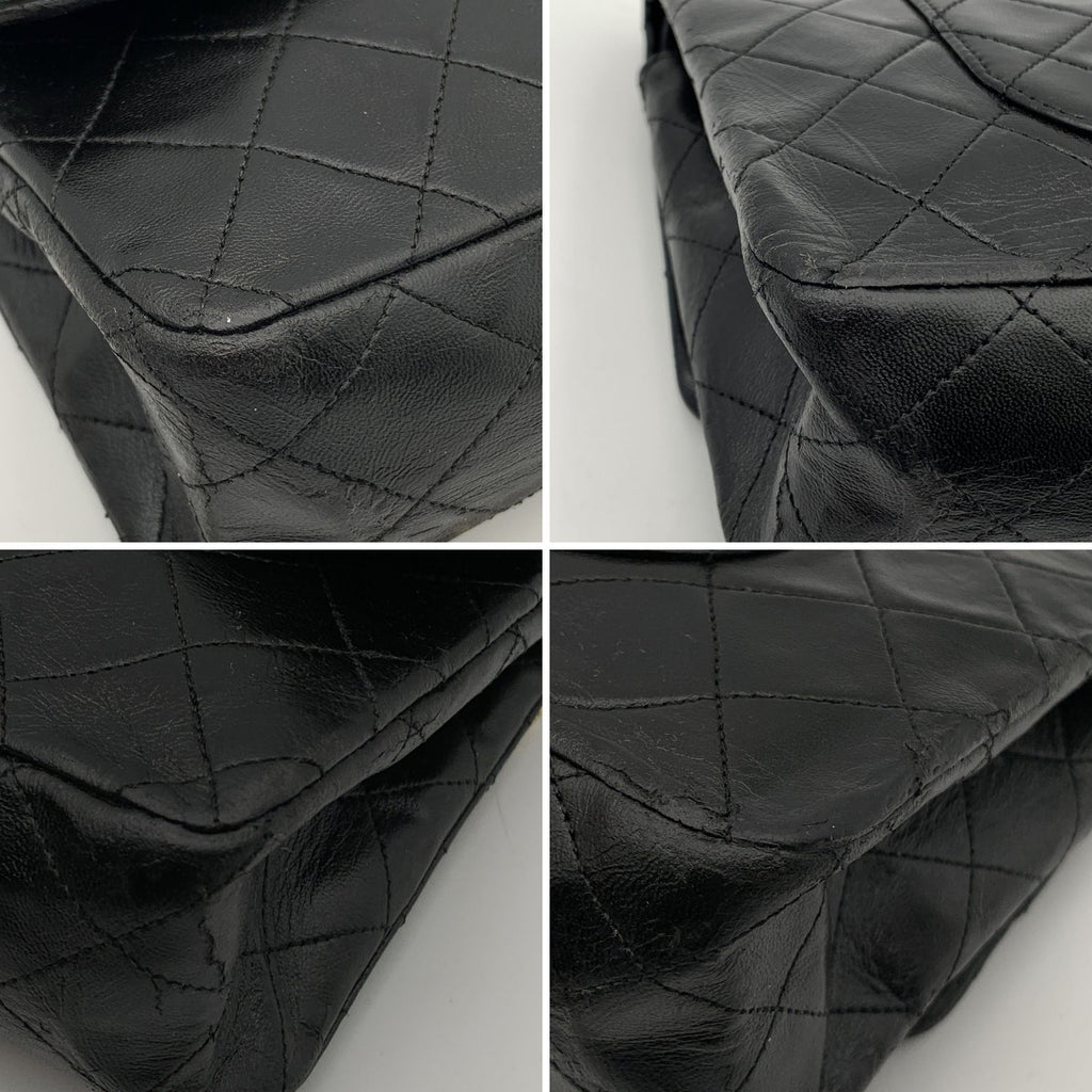 Chanel Vintage Black Quilted Timeless Classic 2.55 Shoulder Bag 25 cm