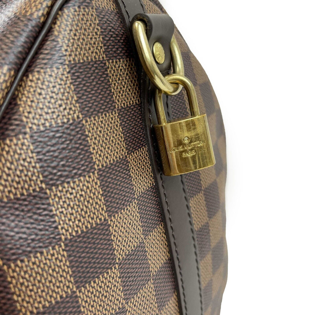 LOUIS VUITTON Excellent Damier Ebene Speedy Bandouliere 30 Brown Handbag