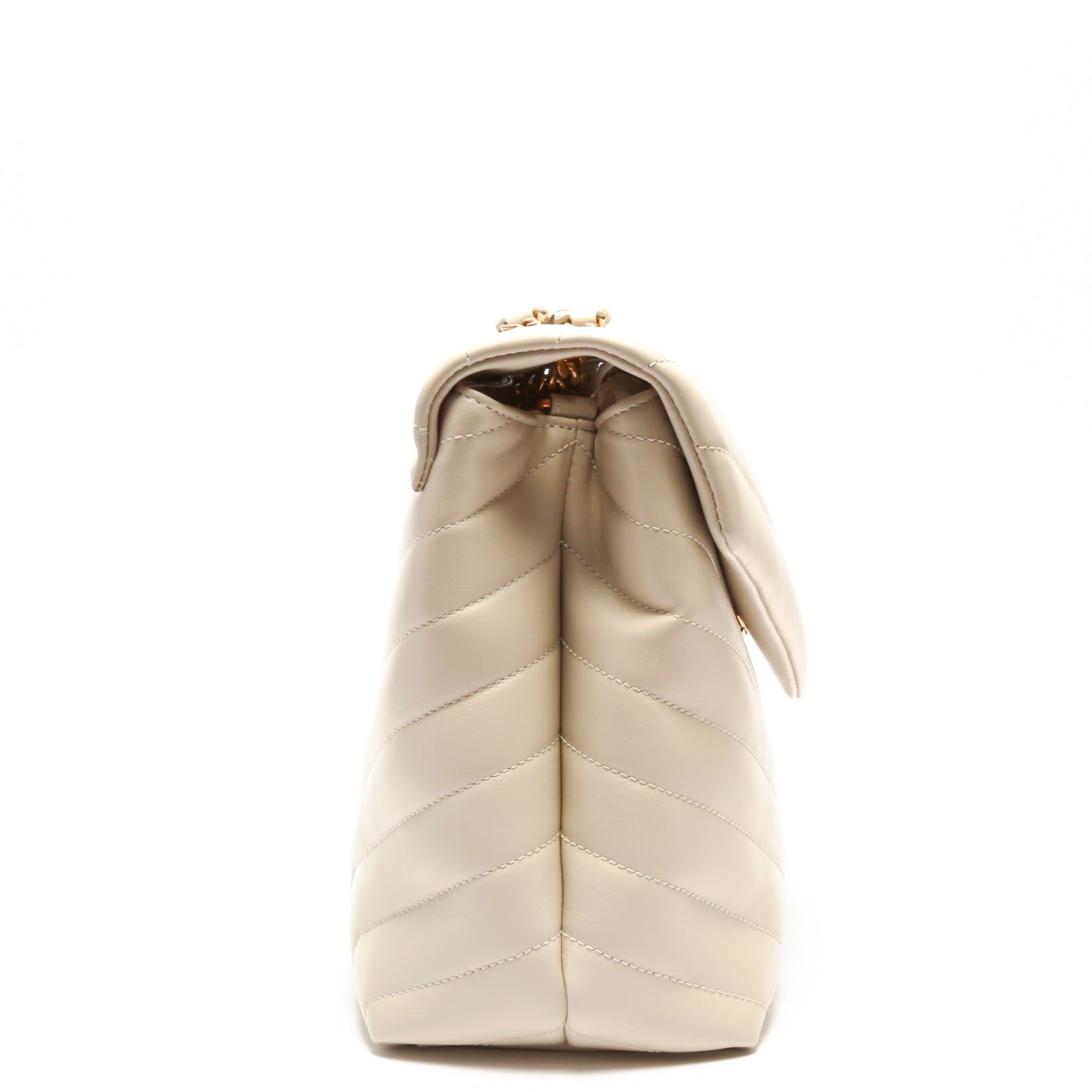 SAINT LAURENT Lou Lou Medium Chain Bag- Blanc Vintage (Off White)