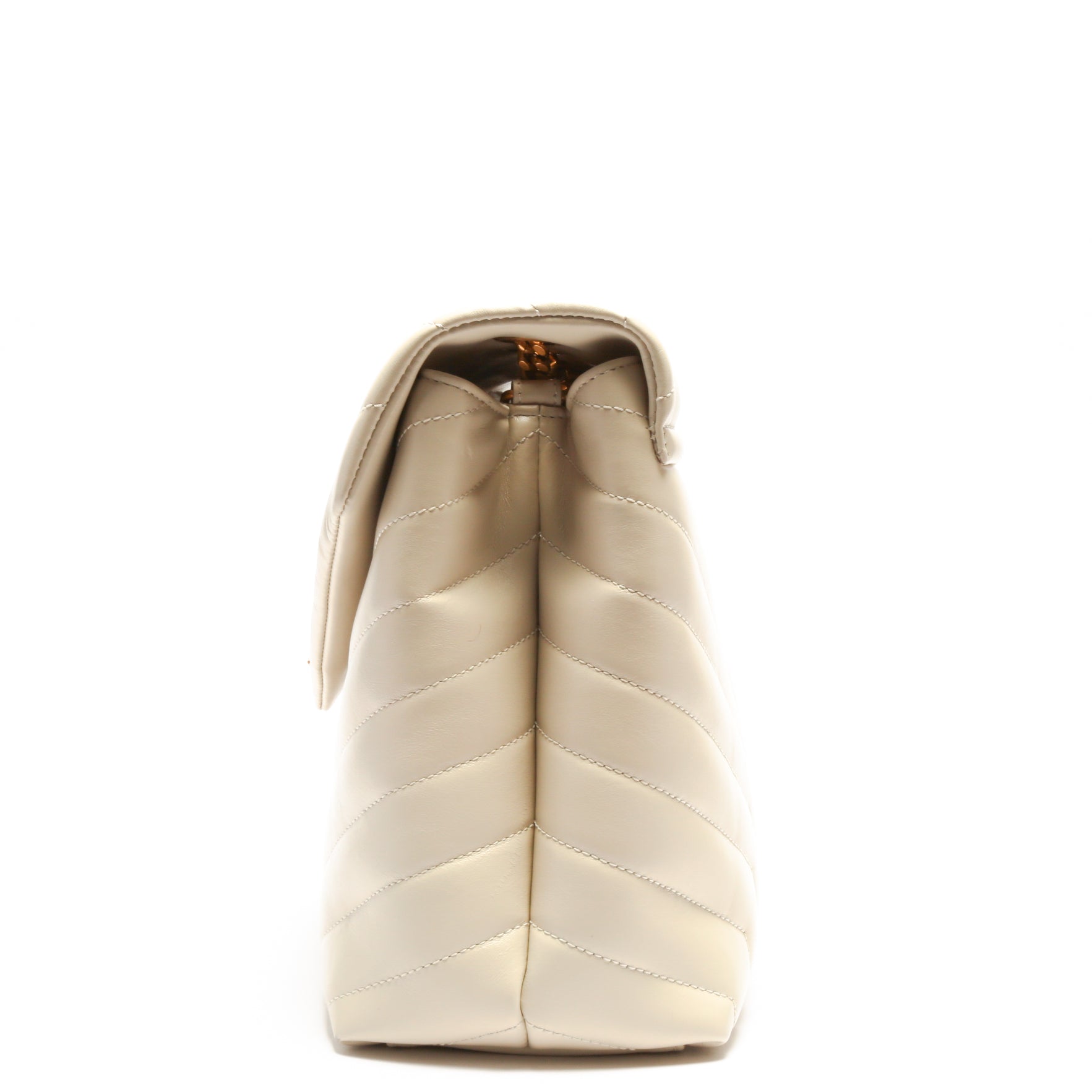 SAINT LAURENT Lou Lou Medium Chain Bag- Blanc Vintage (Off White)