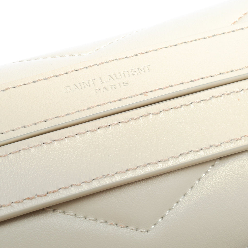 SAINT LAURENT Lou Lou Medium Chain Bag- Blanc Vintage (Off White)