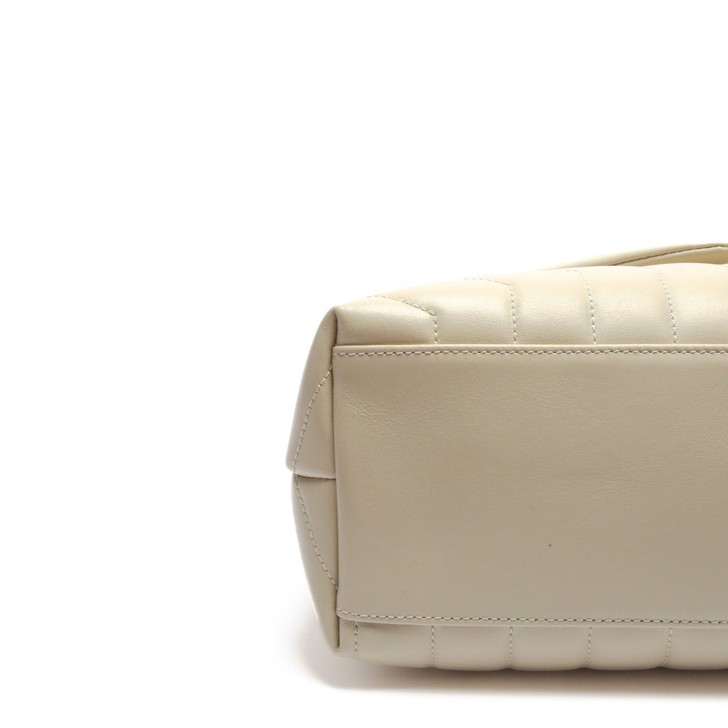 SAINT LAURENT Lou Lou Medium Chain Bag- Blanc Vintage (Off White)