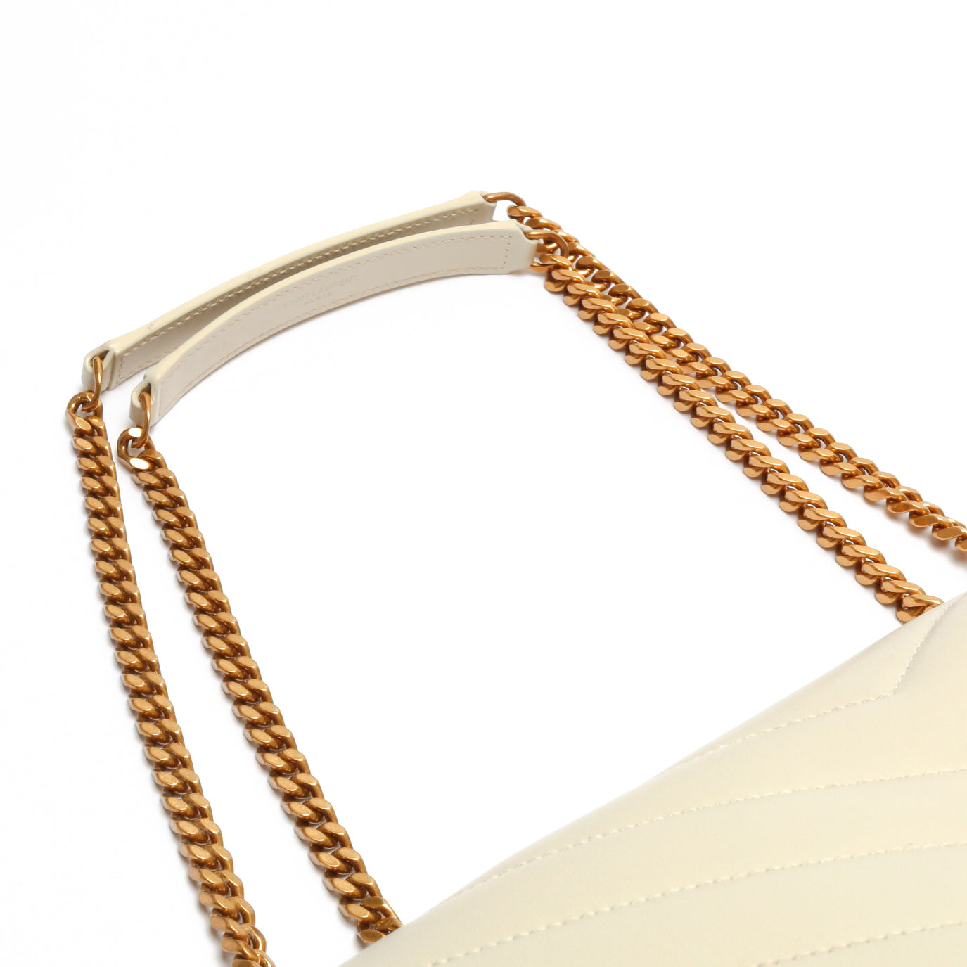 SAINT LAURENT Lou Lou Medium Chain Bag- Blanc Vintage (Off White)
