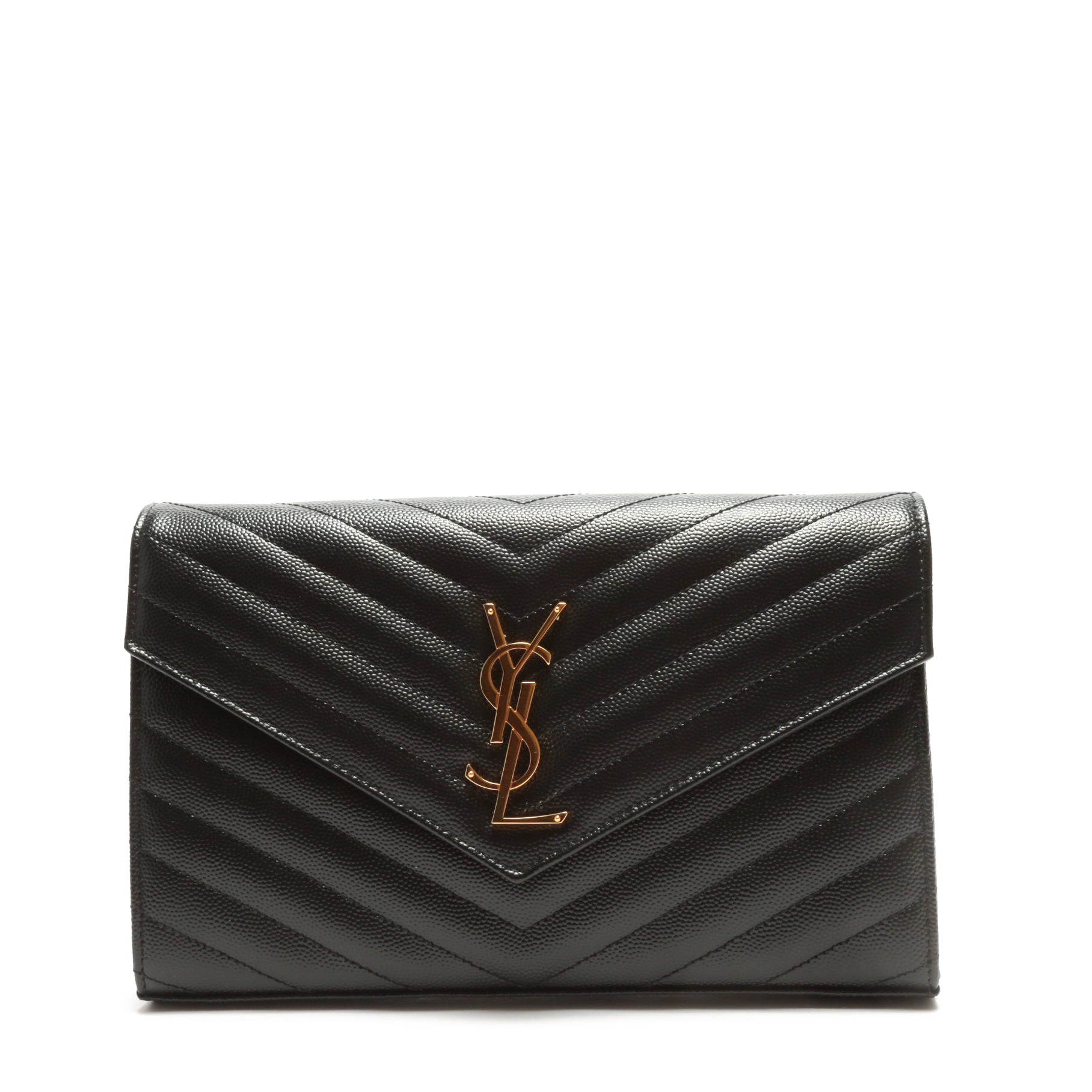 SAINT LAURENT Wallet on Chain Large Black