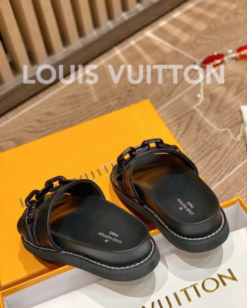 louis vuitton Sunset Flat Comfort Mule Black For Women LV