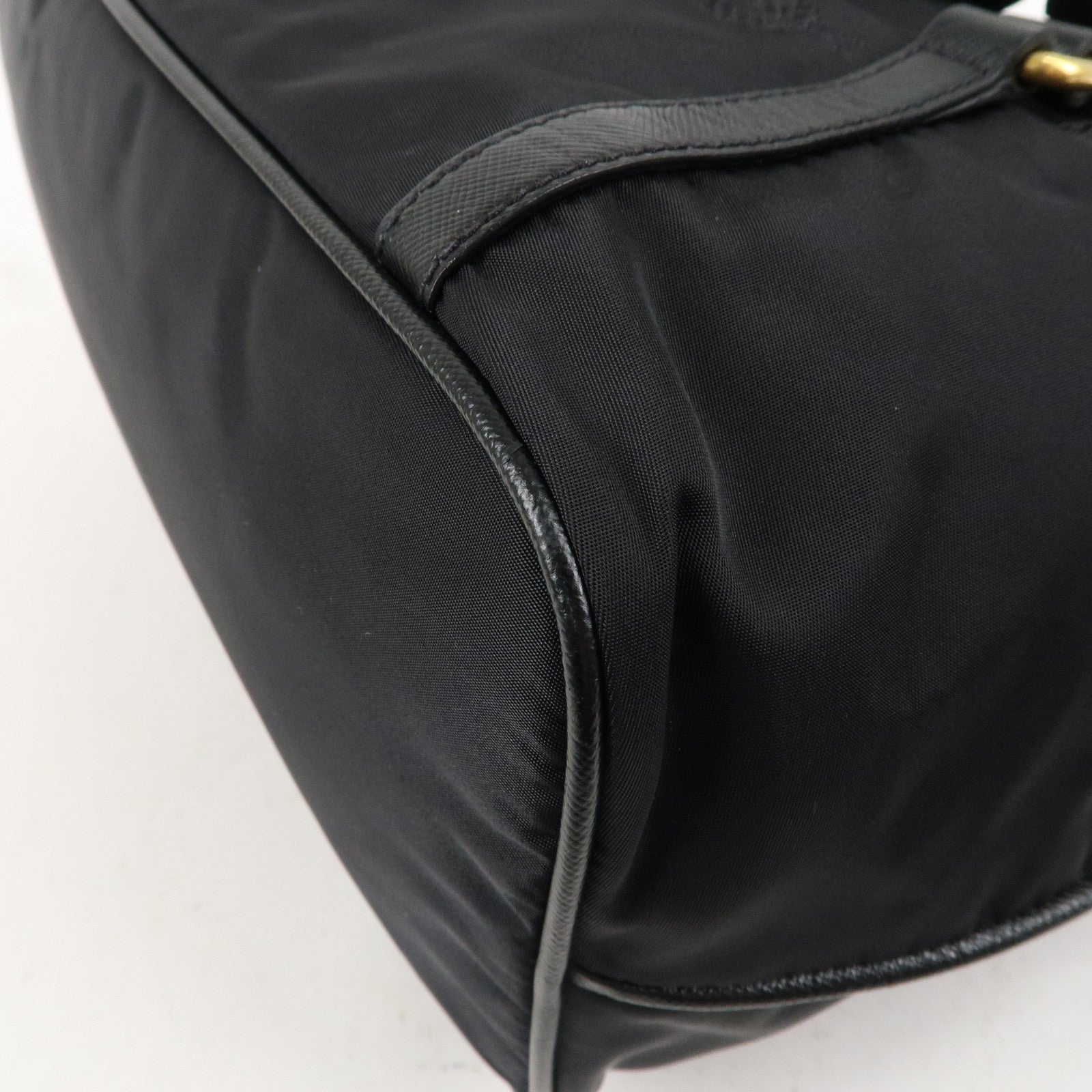 PRADA Logo Nylon Leather 2WAY Bag Shoulder Bag Black