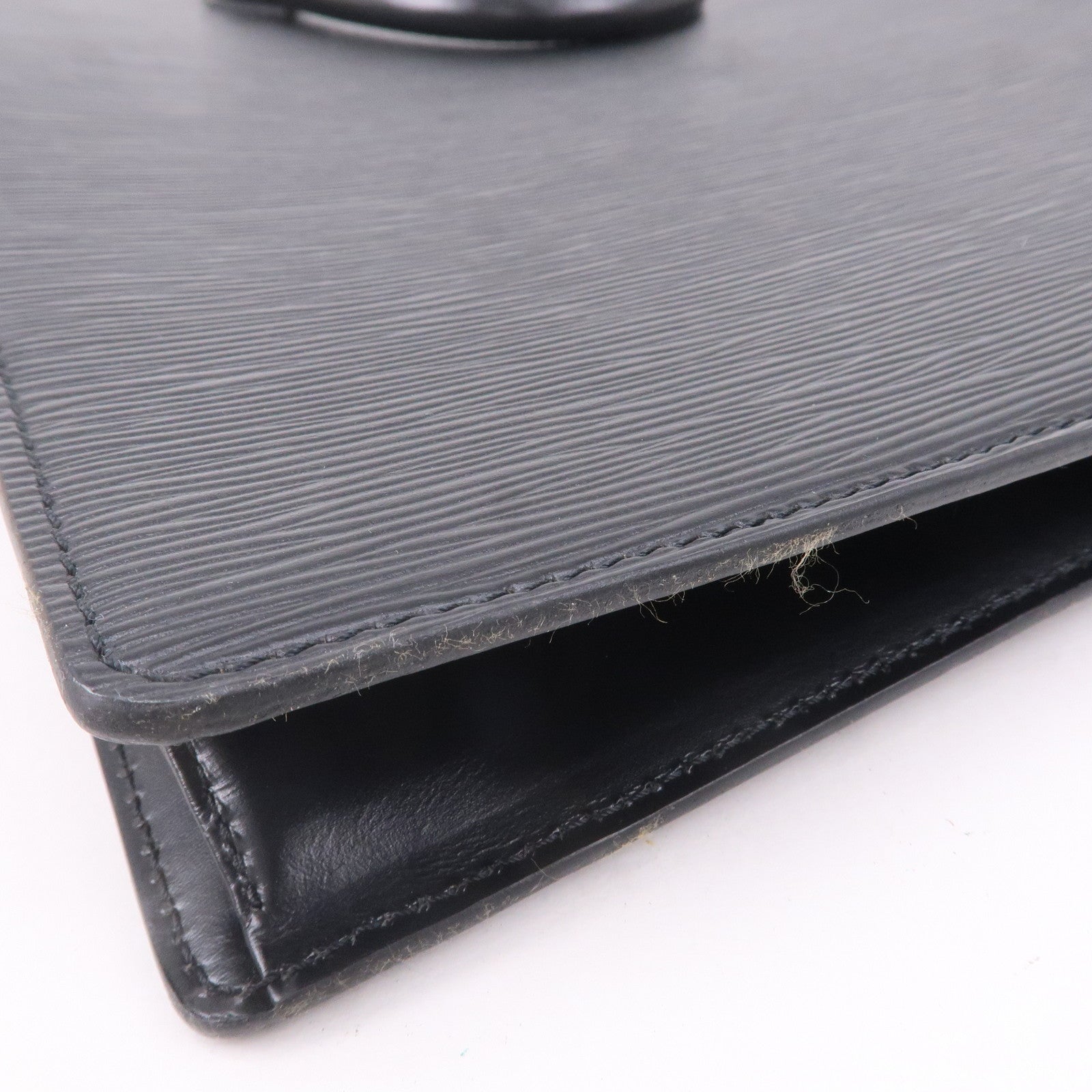Louis Vuitton Epi Sac Plat Hand Bag Noir Black M59082