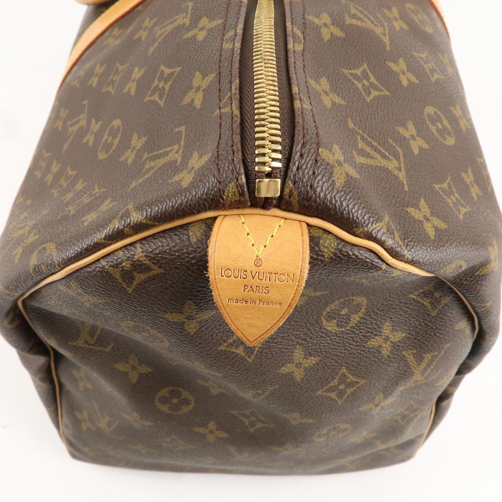 AuthenticLouis Vuitton Monogram Keep All 55 Boston Bag Brown M41424