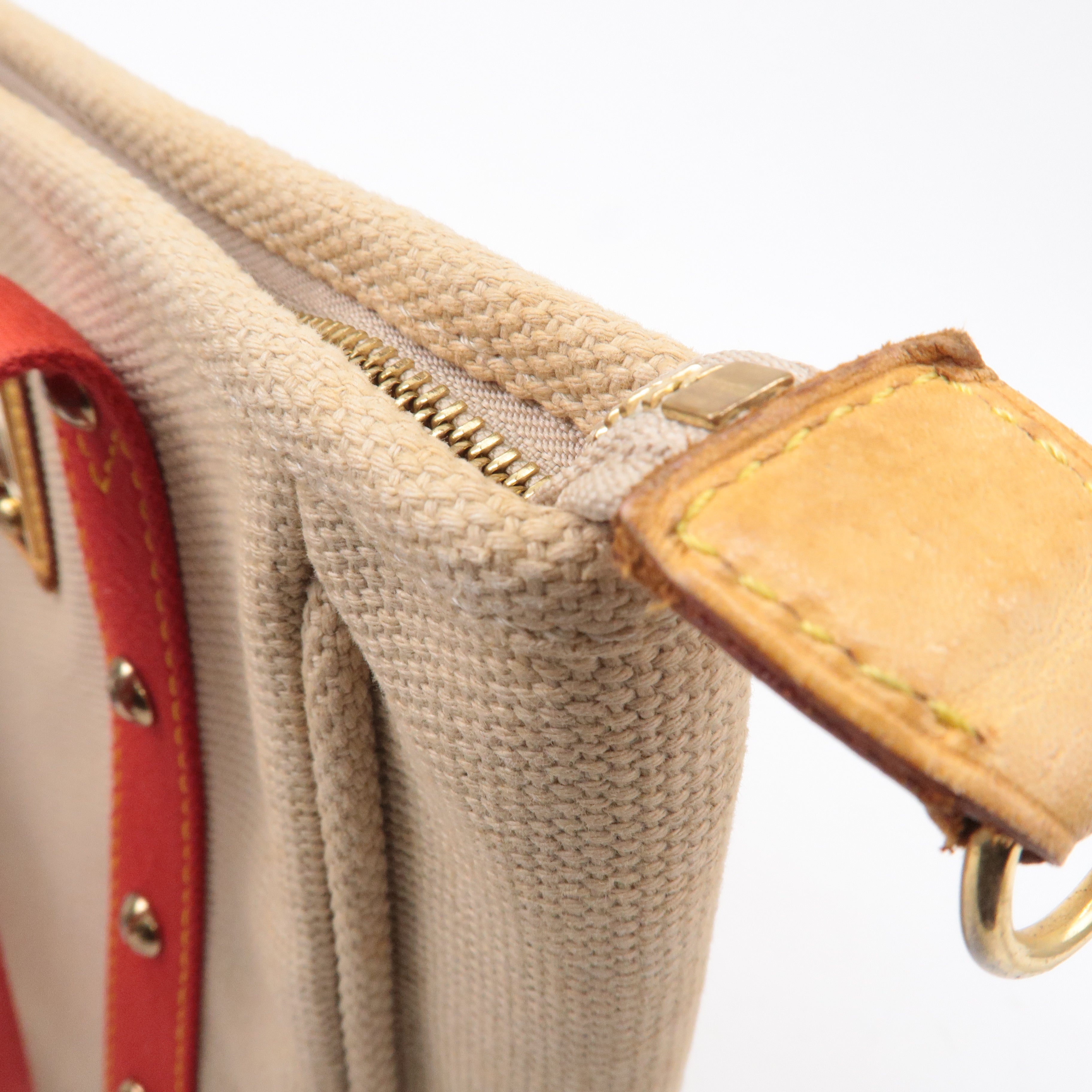 Louis Vuitton Antigua Cabas MM Tote Bag Hand Bag Rouge M40035
