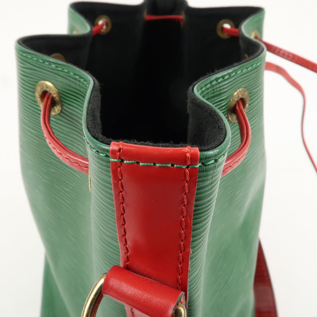Louis Vuitton Epi Petit Noe Shoulder Bag Bi ColorGreen Red M44147