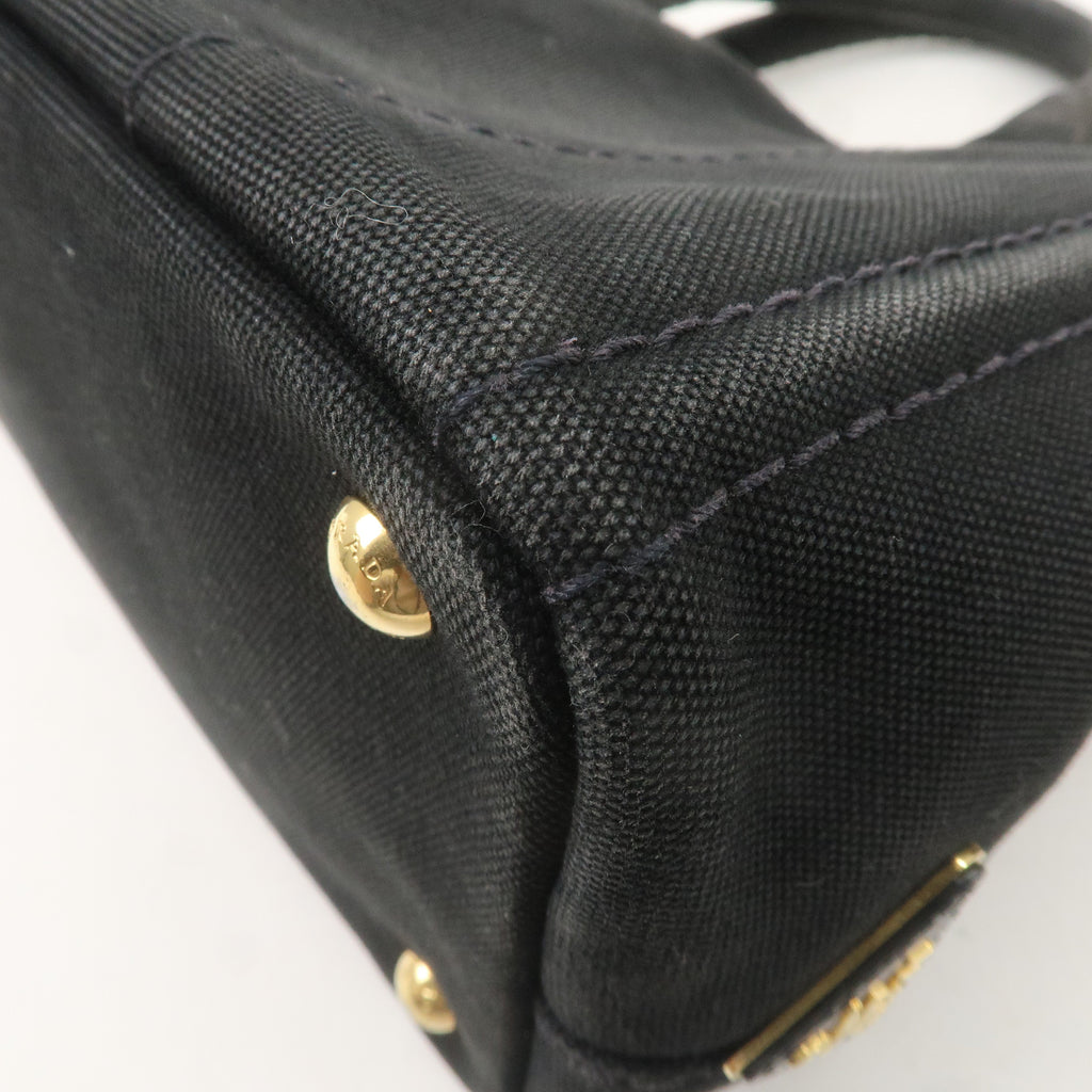 PRADA Canapa Mini Canvas 2Way Bag Black 1BG439