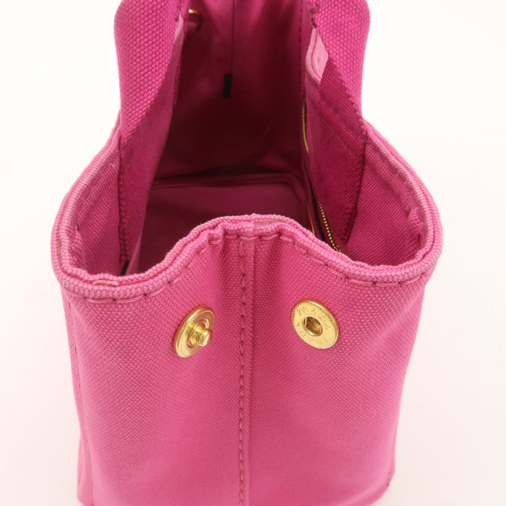 PRADA Logo Canapa Mini Canvas 2Way Shoulder Bag Pink B2439G