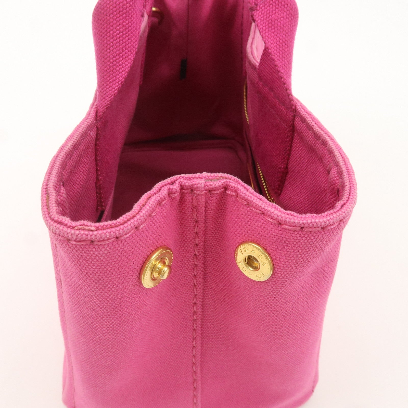 PRADA Logo Canapa Mini Canvas 2Way Shoulder Bag Pink B2439G