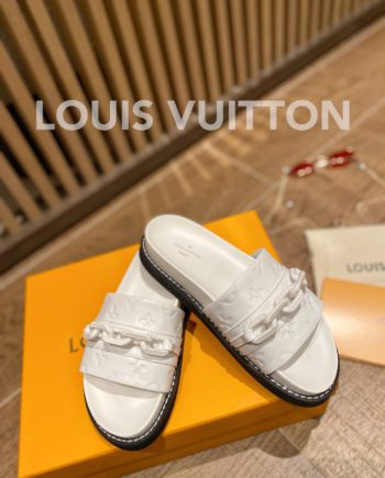 louis vuitton Sunset Flat Comfort Mule White For Women LV