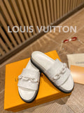 louis vuitton Sunset Flat Comfort Mule White For Women LV