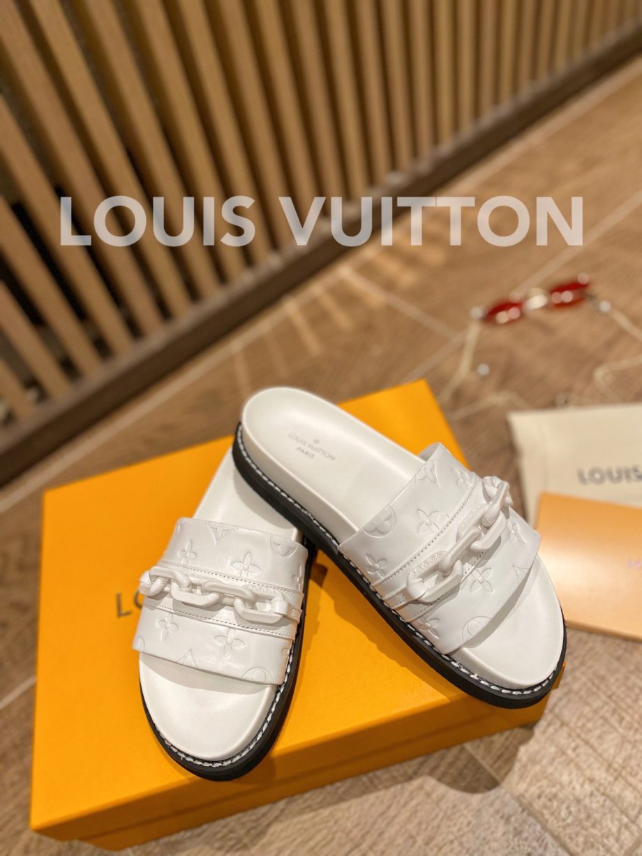 louis vuitton Sunset Flat Comfort Mule White For Women LV