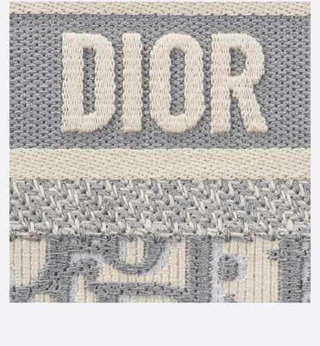 Mini Dior Book Tote Gray Oblique Embroidery