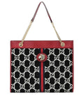 Gucci Rajah GG Tweed Large Tote Black & White