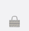 Mini Dior Book Tote Gray Oblique Embroidery