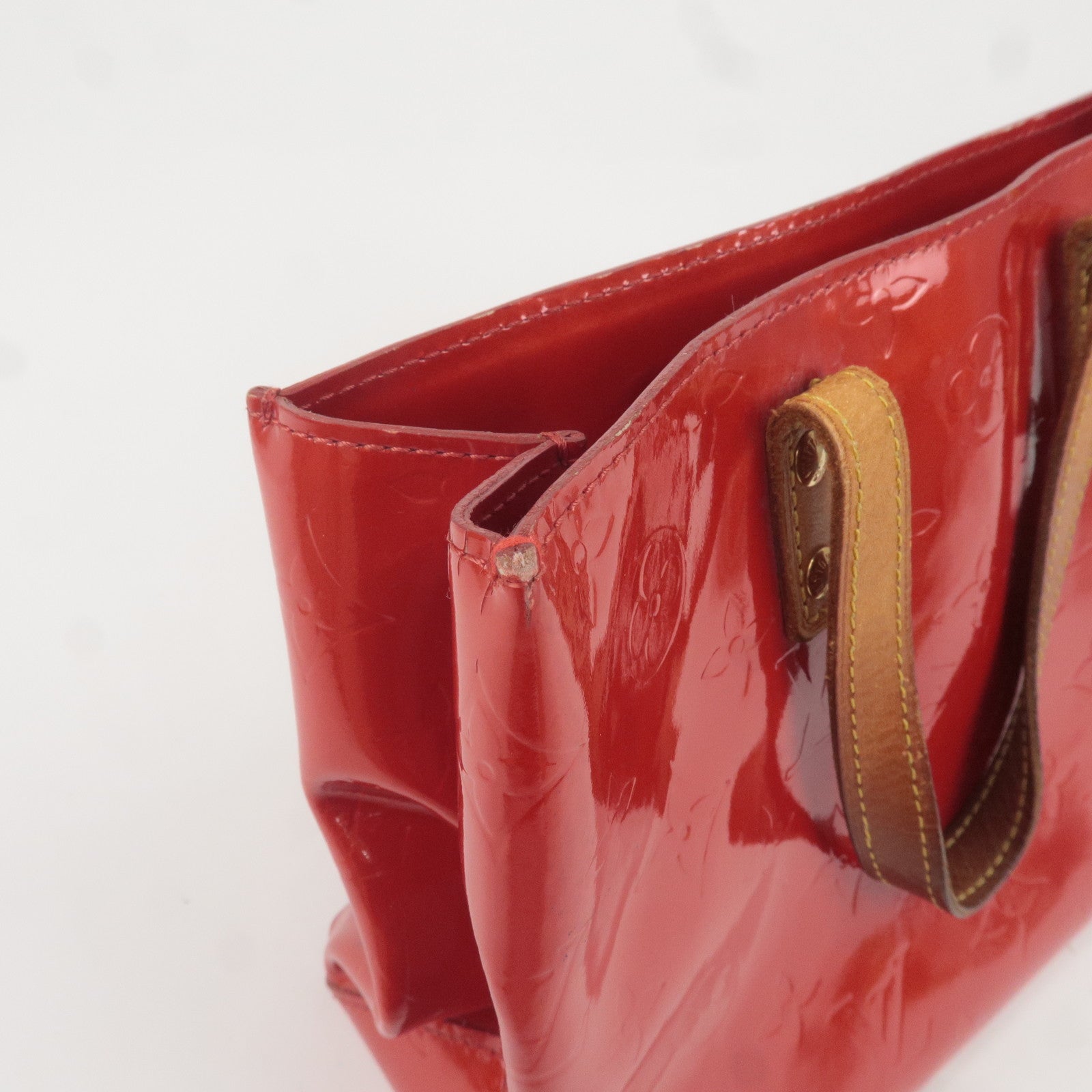 Louis Vuitton Monogram Vernis Lead PM Hand Bag Rouge M91088